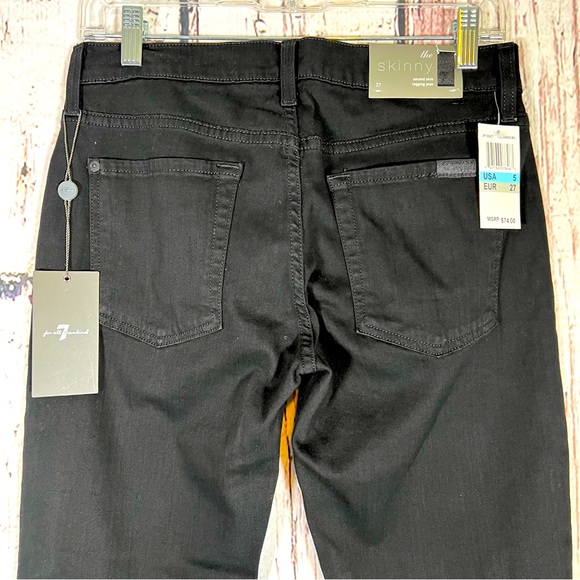 7 For All Mankind Denim - 🎉HP🎉 NEW NWT 7 for all Mankind Black The Skinny USA Made Denim Jeans Size 27